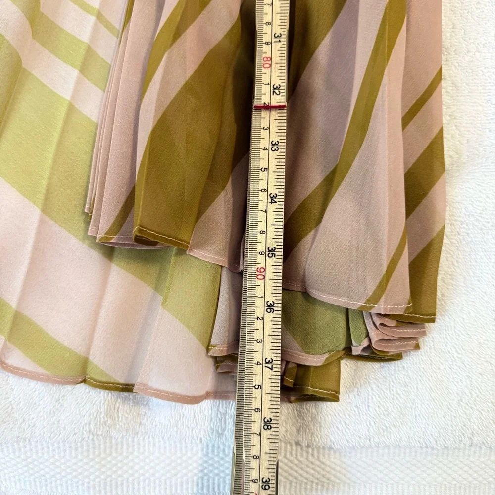 Silvia Tcherassi Striped Blanched Silkβ Midi Skirt Size S - Picture 8 of 10